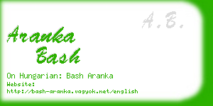 aranka bash business card